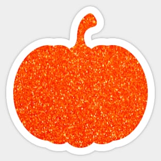 Bright Orange Faux Glitter Halloween Pumpkin Sticker